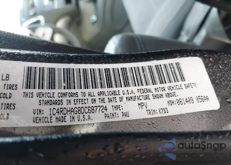 2013 Dodge Durango Sxt z USA, uszkodzony, nr VIN 1C4RDHAG8DC687724